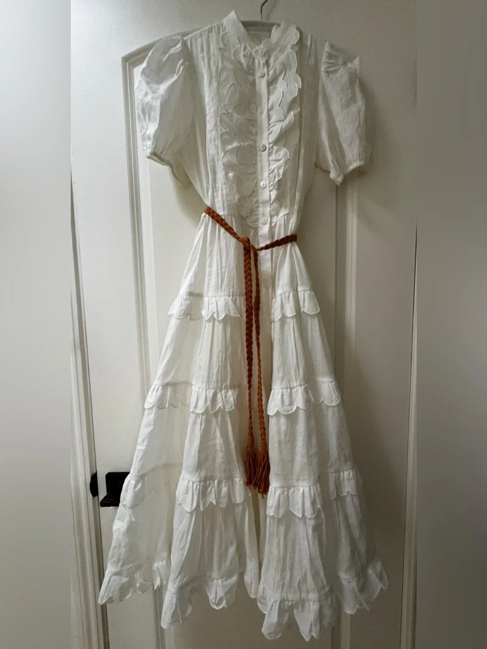 Amelie Scallop Frill Ramie Dress - Picture 5 of 8